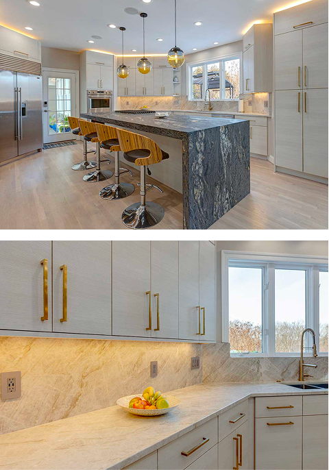 Granite countertop replacement for Herndon VA kitchens, including sink cutouts and edge profiles