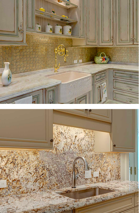 Kitchen countertop installation in Reston VA with granite, quartz and quartzite slab options